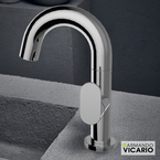 Vicario Chrome Slim Washbasin Mixer With Click Clack Waste